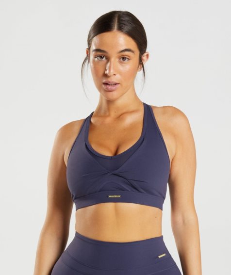 Staniki Sportowe Gymshark Whitney Mesh Damskie Granatowe | PL 892VBT